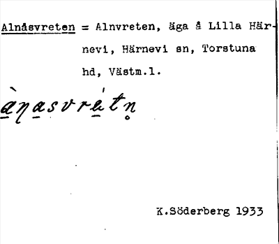 Bild på arkivkortet för arkivposten Alnåsvreten