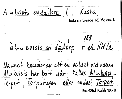 Bild på arkivkortet för arkivposten Almkvists soldattorp