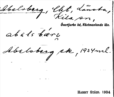 Bild på arkivkortet för arkivposten Abelsberg