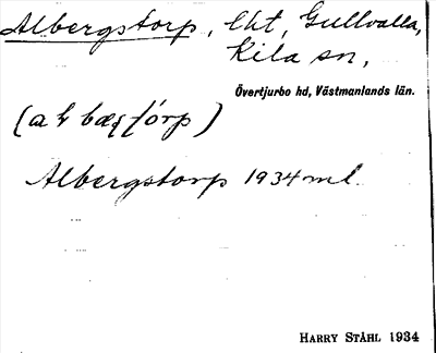 Bild på arkivkortet för arkivposten Albergstorp