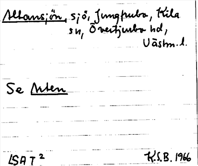 Bild på arkivkortet för arkivposten Altansjön, se Arten