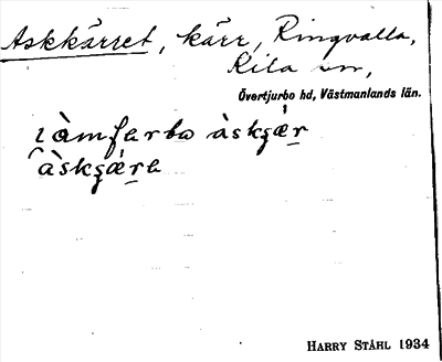 Bild på arkivkortet för arkivposten Askkärret