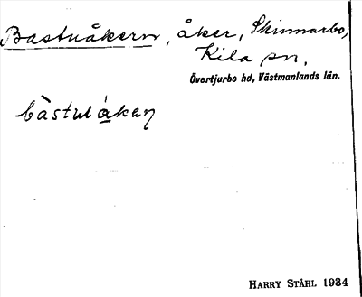 Bild på arkivkortet för arkivposten Bastuåkern