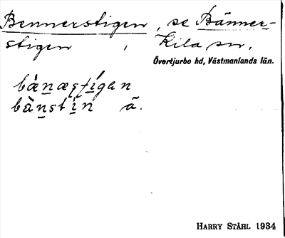 Bild på arkivkortet för arkivposten Bennerstigen, se Bännerstigen