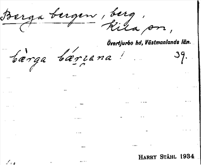 Bild på arkivkortet för arkivposten Berga bergen