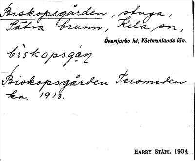 Bild på arkivkortet för arkivposten Biskopsgården