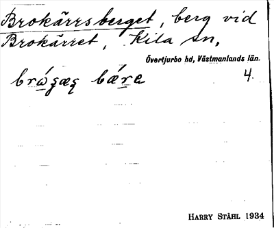 Bild på arkivkortet för arkivposten Brokärrsberget