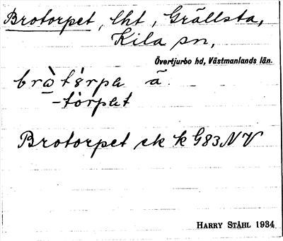 Bild på arkivkortet för arkivposten Brotorpet