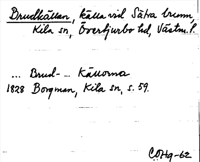 Bild på arkivkortet för arkivposten Brudkällan