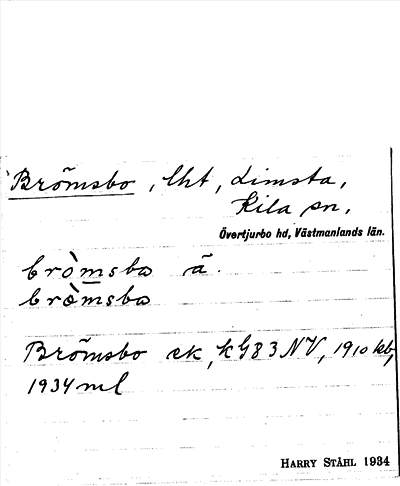 Bild på arkivkortet för arkivposten Brömsbo