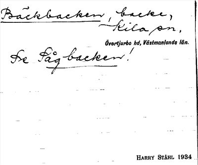 Bild på arkivkortet för arkivposten Bäckbacken, se Sågbacken