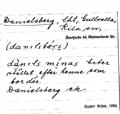 Bild på arkivkortet för arkivposten Danielsberg