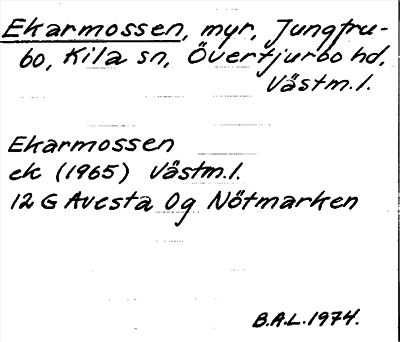 Bild på arkivkortet för arkivposten Ekarmossen