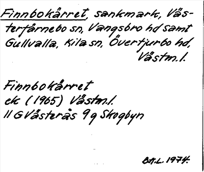 Bild på arkivkortet för arkivposten Finnbokärret