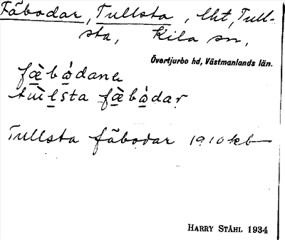 Bild på arkivkortet för arkivposten Fäbodar, Tullsta