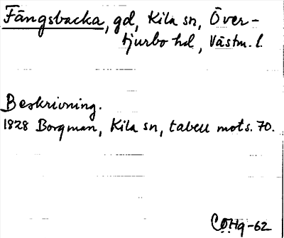 Bild på arkivkortet för arkivposten Fängsbacka