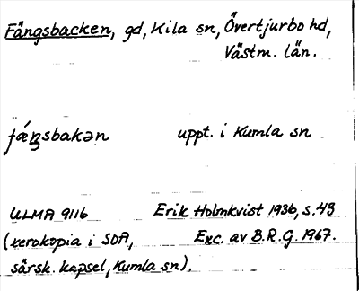 Bild på arkivkortet för arkivposten Fängsbacken