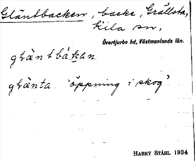 Bild på arkivkortet för arkivposten Gläntbacken