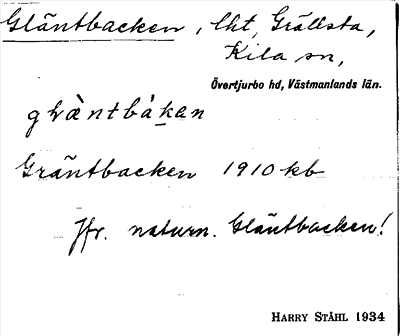 Bild på arkivkortet för arkivposten Gläntbacken