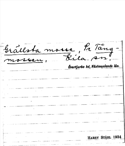 Bild på arkivkortet för arkivposten Grällsta mosse, se Tångmossen