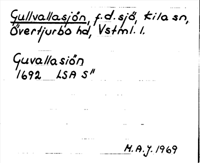 Bild på arkivkortet för arkivposten Gullvallasjön
