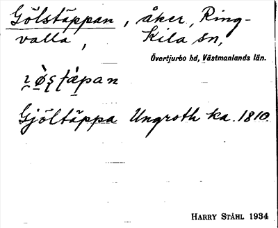 Bild på arkivkortet för arkivposten Gölstäppan
