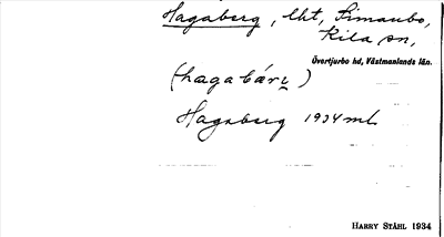 Bild på arkivkortet för arkivposten Hagaberg