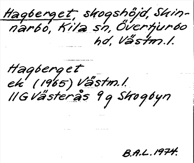 Bild på arkivkortet för arkivposten Hagberget