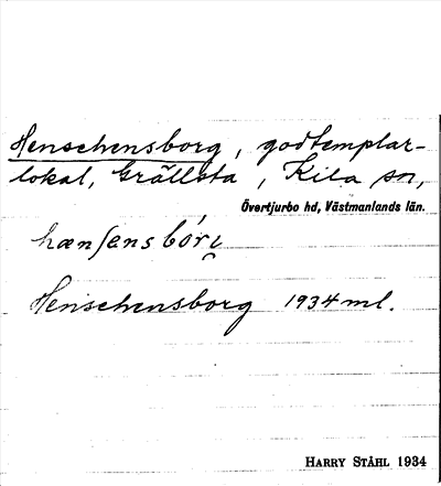 Bild på arkivkortet för arkivposten Hensehensborg