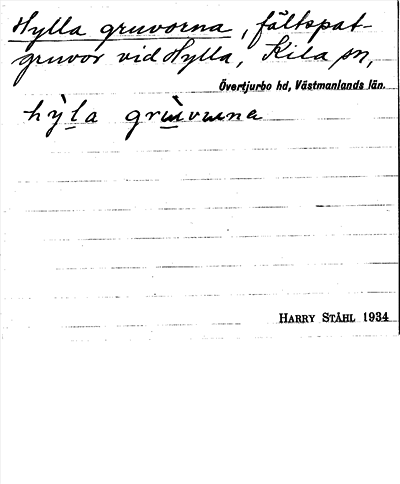 Bild på arkivkortet för arkivposten Hylla gruvorna