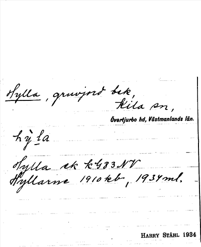 Bild på arkivkortet för arkivposten Hylla