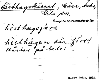 Bild på arkivkortet för arkivposten Hästhagskärret