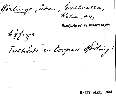 Bild på arkivkortet för arkivposten Hörlings