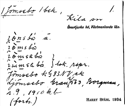 Bild på arkivkortet för arkivposten Jömsebo