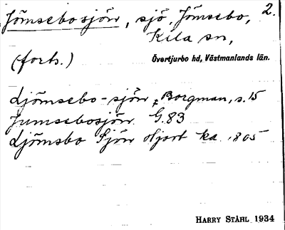 Bild på arkivkortet för arkivposten Jömsebosjön