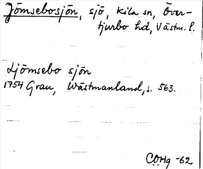 Bild på arkivkortet för arkivposten Jömsebosjön