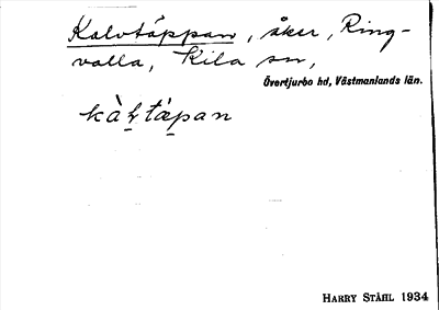 Bild på arkivkortet för arkivposten Kalvtäppan