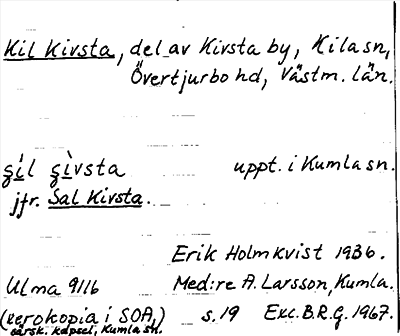 Bild på arkivkortet för arkivposten Kil Kivsta