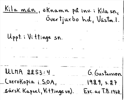 Bild på arkivkortet för arkivposten Kila män