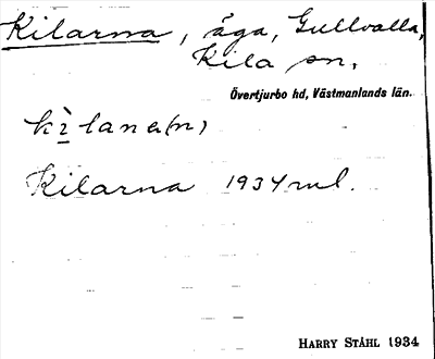 Bild på arkivkortet för arkivposten Kilarna