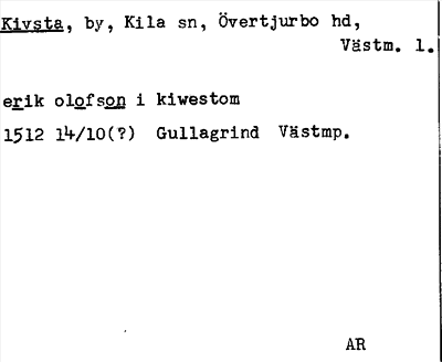 Bild på arkivkortet för arkivposten Kivsta
