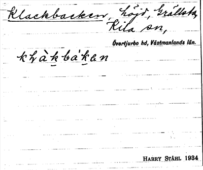 Bild på arkivkortet för arkivposten Klackbacken
