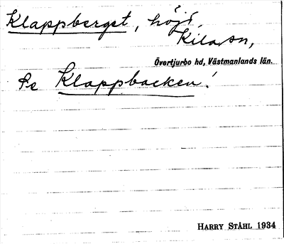 Bild på arkivkortet för arkivposten Klappberget, se Klappbacken
