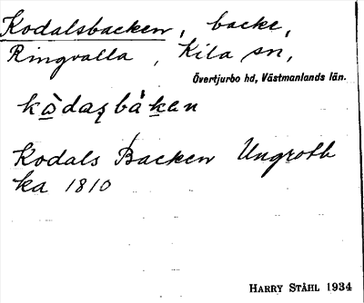 Bild på arkivkortet för arkivposten Kodalsbacken