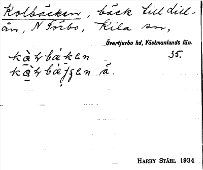 Bild på arkivkortet för arkivposten Kolbäcken