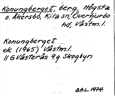 Bild på arkivkortet för arkivposten Konungberget