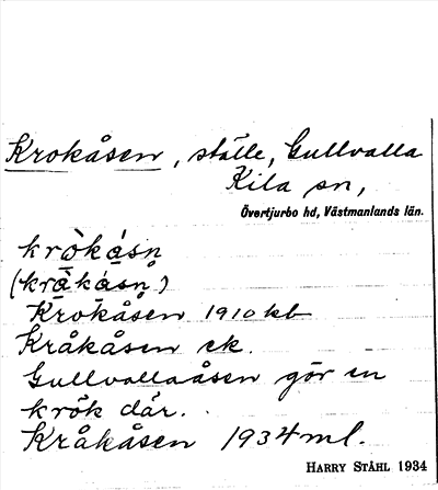 Bild på arkivkortet för arkivposten Krokåsen