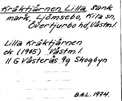 Bild på arkivkortet för arkivposten Kråktjärnen, Lilla