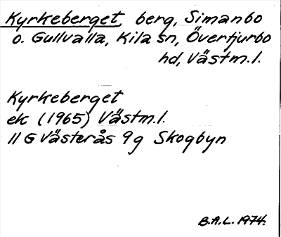 Bild på arkivkortet för arkivposten Kyrkeberget