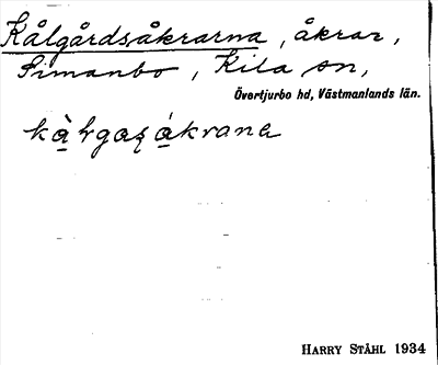 Bild på arkivkortet för arkivposten Kålgårdsåkrarna